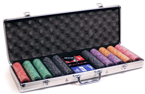 This is what a poker case with chips and cards inside looks like