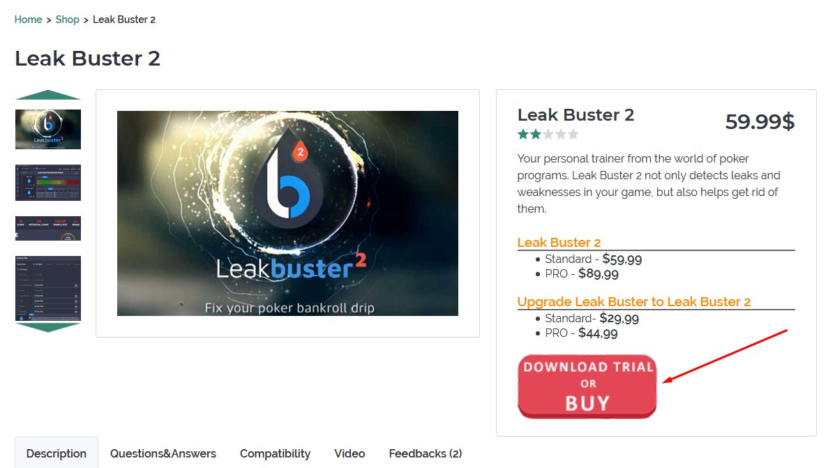 LeakBuster 2 checkout process looks like this 