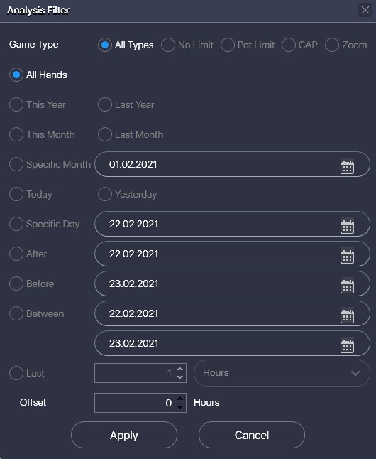 Filters that available in Leak Buster Analysis