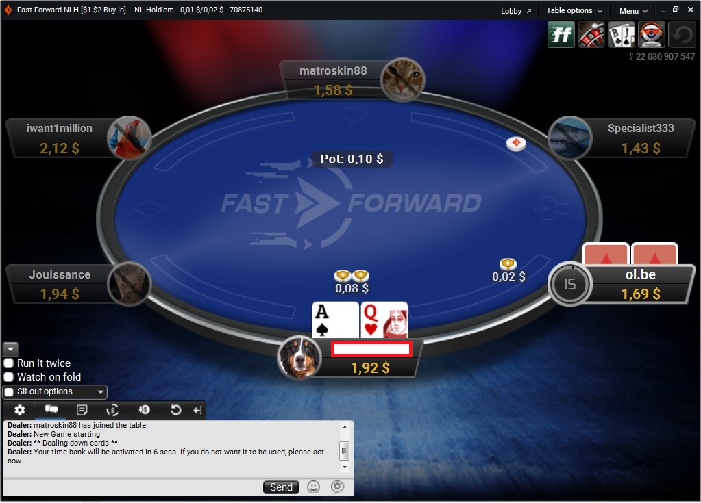 Partypoker's Fast Forward has up to 9 tables multi-tabling. 