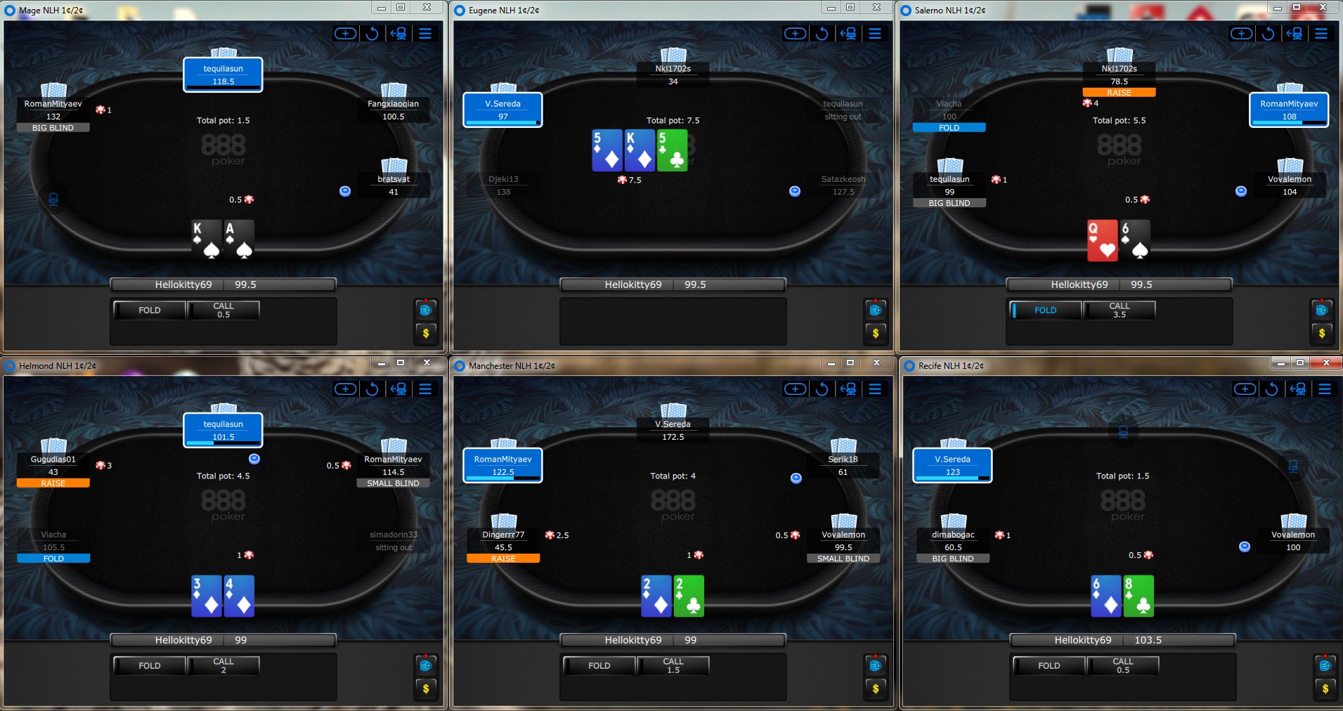 The 888 Poker client update made the room more convenient for multi-tabling. 