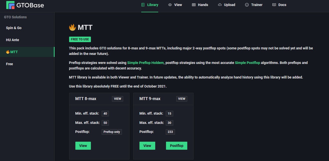 Simple GTO Trainer and GTOBase updates | News | Pokerenergy