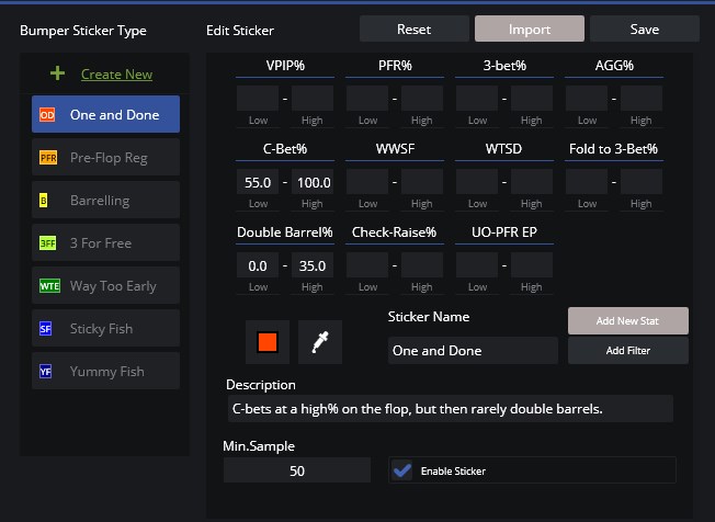 continuation bets, second barrels and 3-bets are not a complete list of useful information from the tracker 