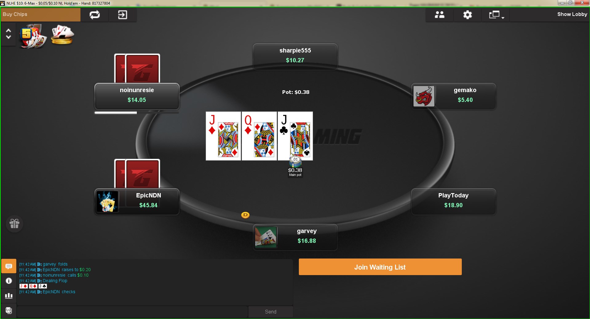 Boost poker at Tigergaming is played only on NL2. 