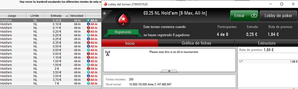 New All-In SNG at Pokerstars