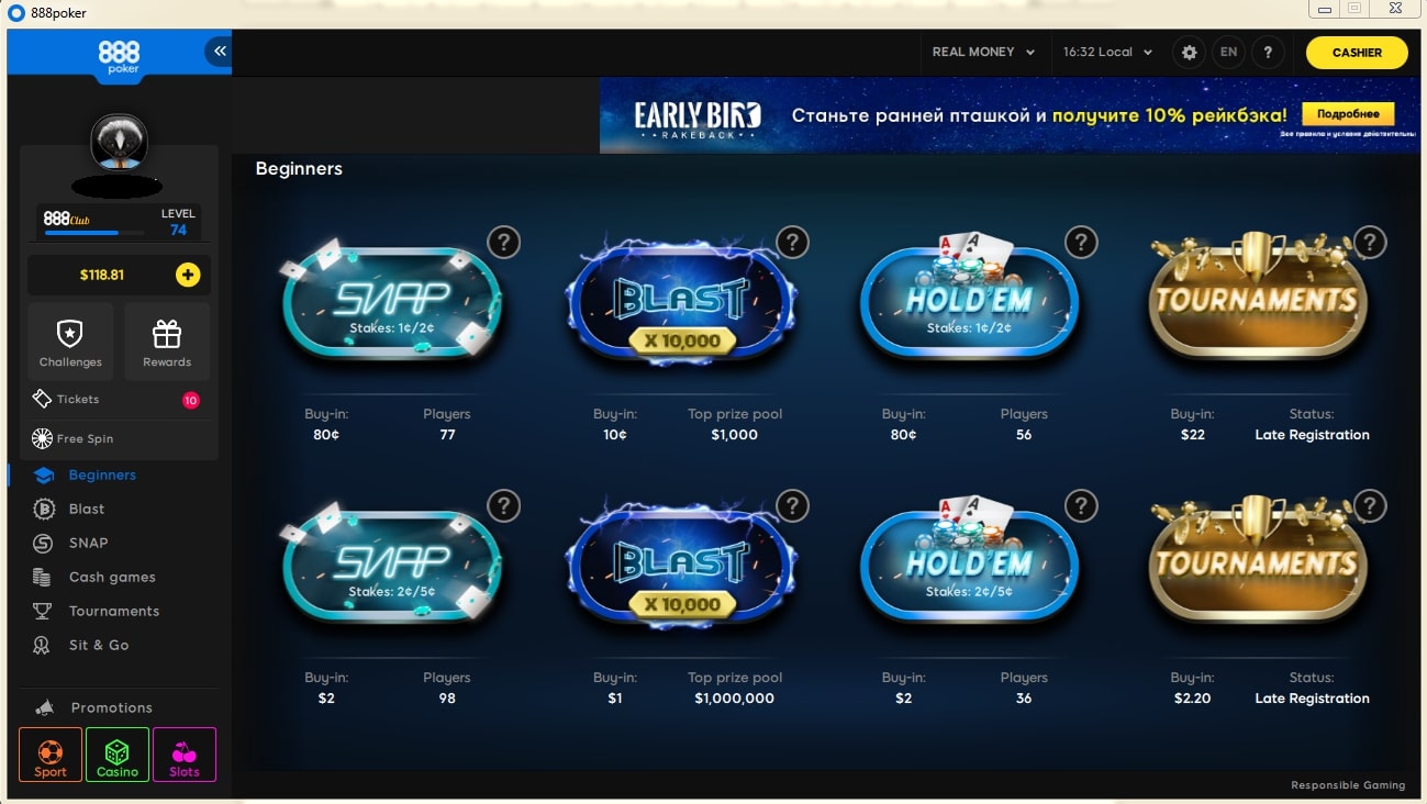 888Poker has released a new client for PC